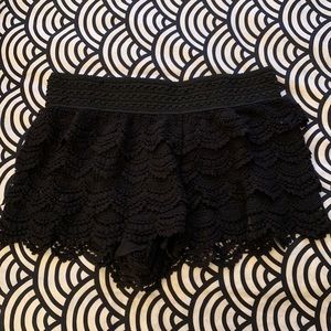 Black Lace Shorts
